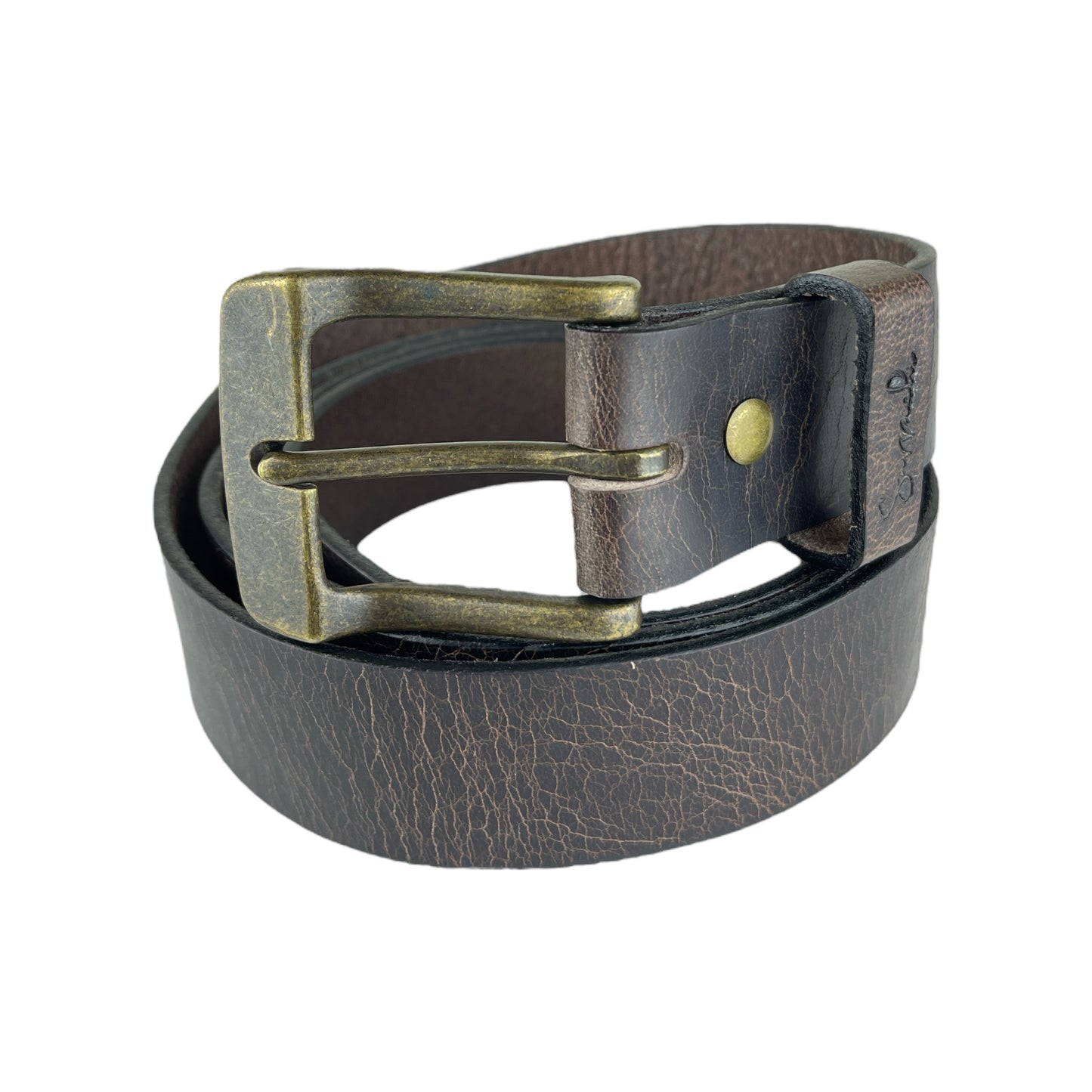 Water Buffalo Leather Belt in Antique Chocolate