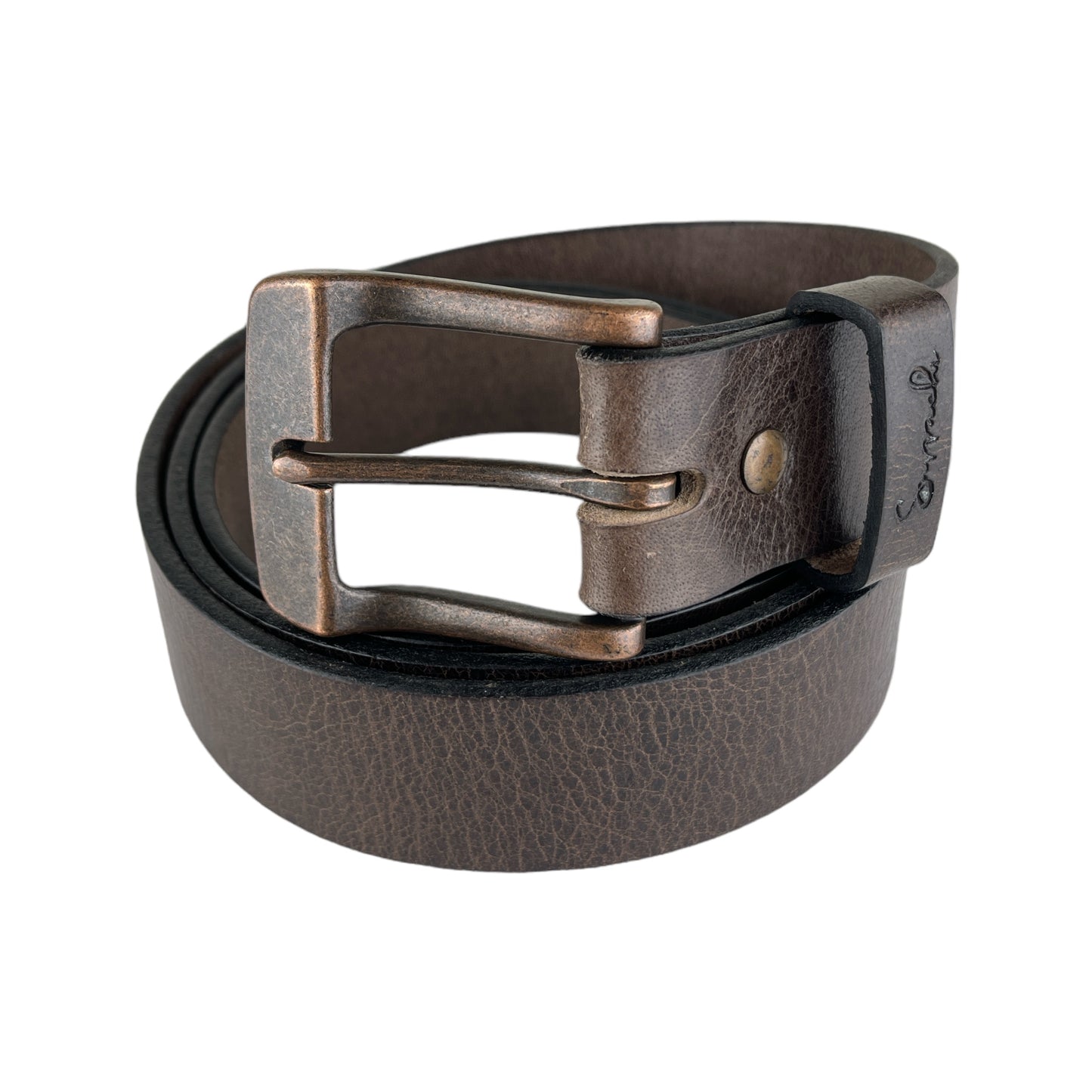 Water Buffalo Leather Belt in Antique Chocolate