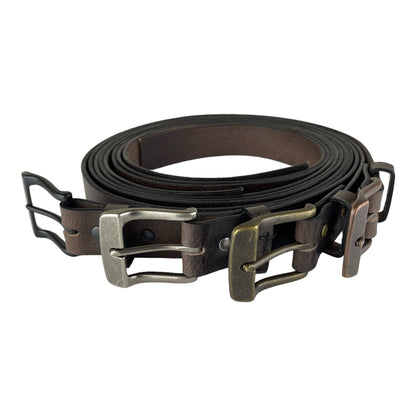 Water Buffalo Leather Belt in Antique Chocolate