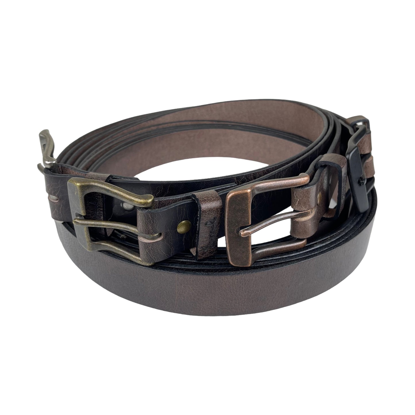 Water Buffalo Leather Belt in Antique Chocolate