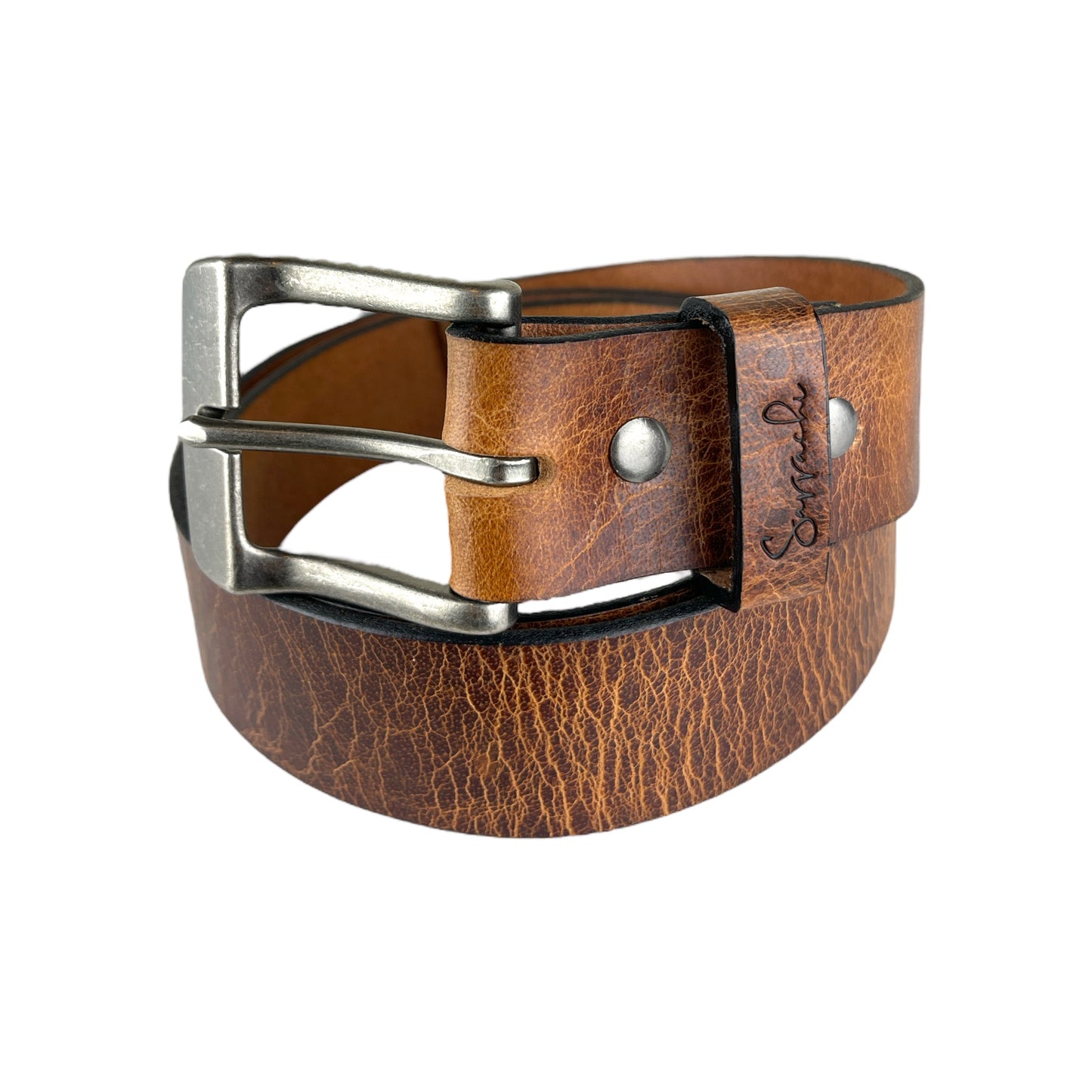 Water Buffalo Leather Belt in Antique Tan