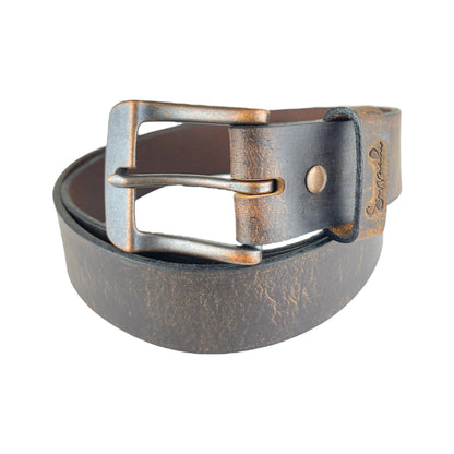 Water Buffalo Leather Belt in Saddle Brown