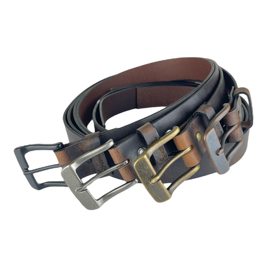 Water Buffalo Leather Belt in Saddle Brown