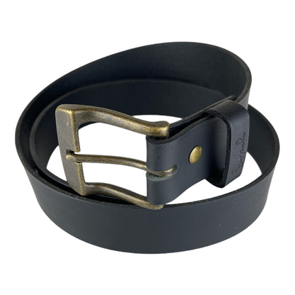 Water Buffalo Leather Belt in Black