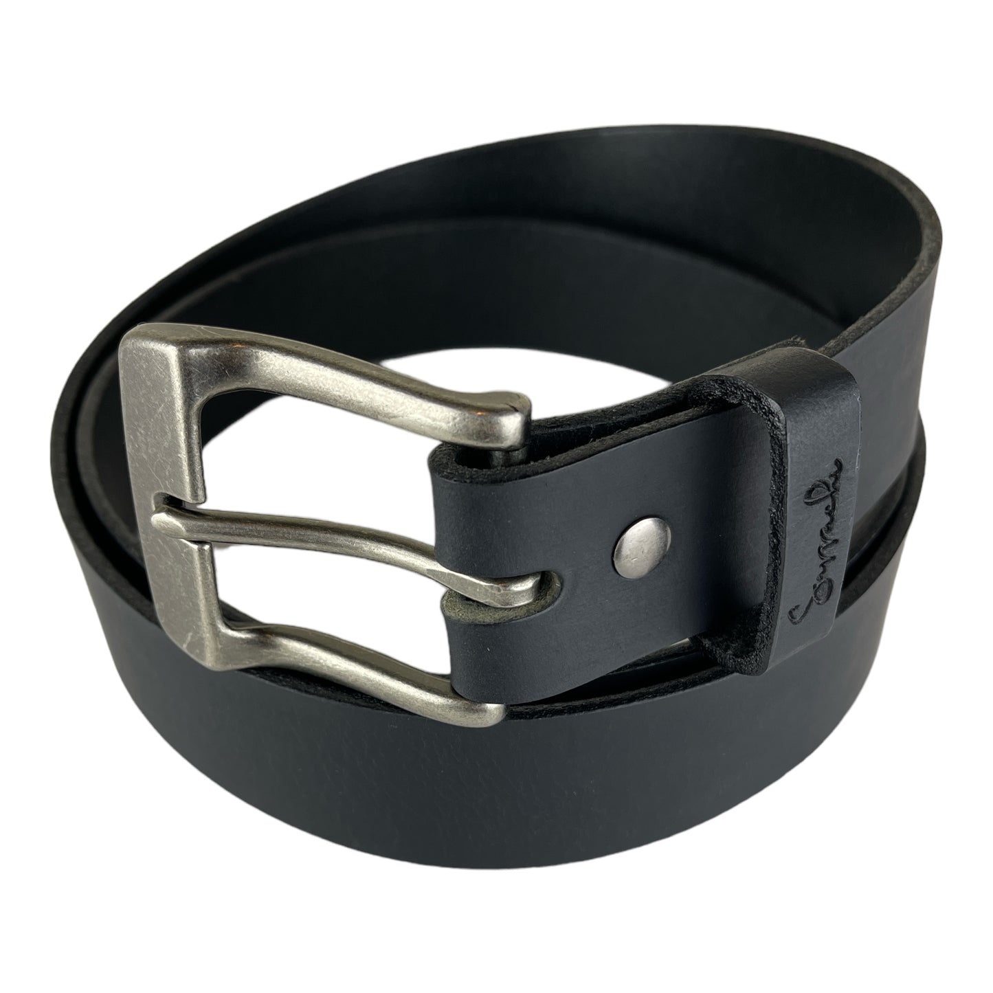 Water Buffalo Leather Belt in Black