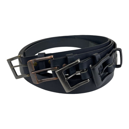 Water Buffalo Leather Belt in Black