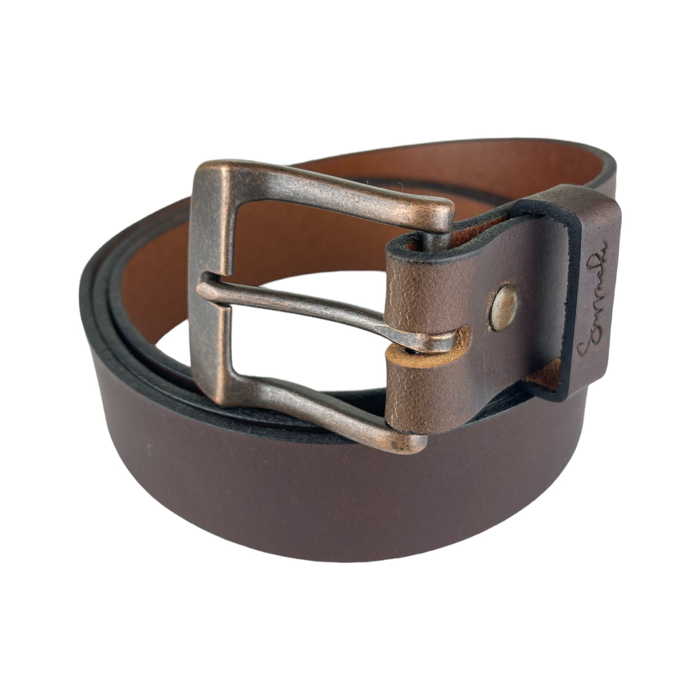 Water Buffalo Leather Belt in Chestnut