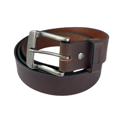 Water Buffalo Leather Belt in Chestnut