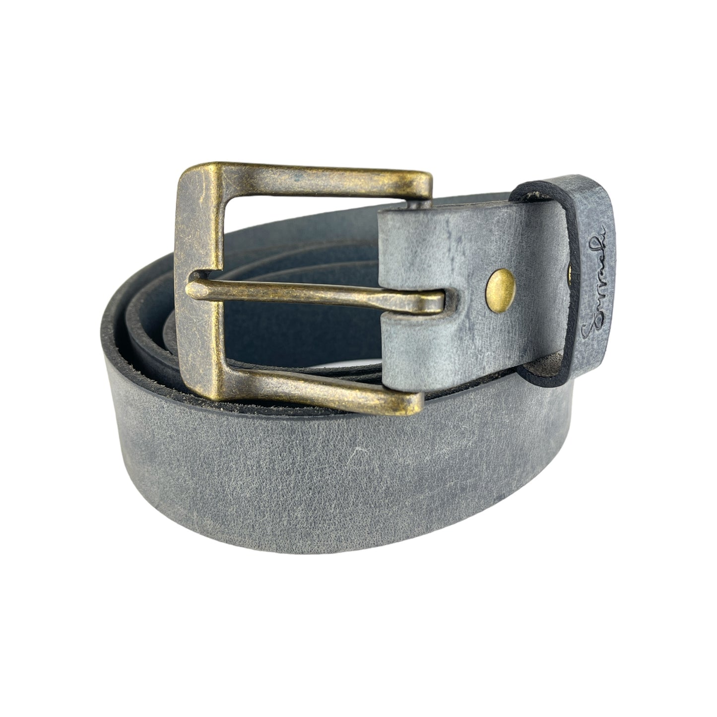 Water Buffalo Leather Belt in Denim