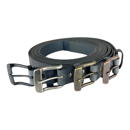 Water Buffalo Leather Belt in Denim