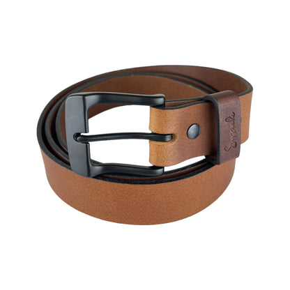 Water Buffalo Leather Belt in Golden Brown