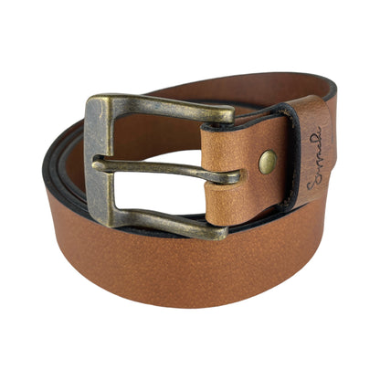 Water Buffalo Leather Belt in Golden Brown