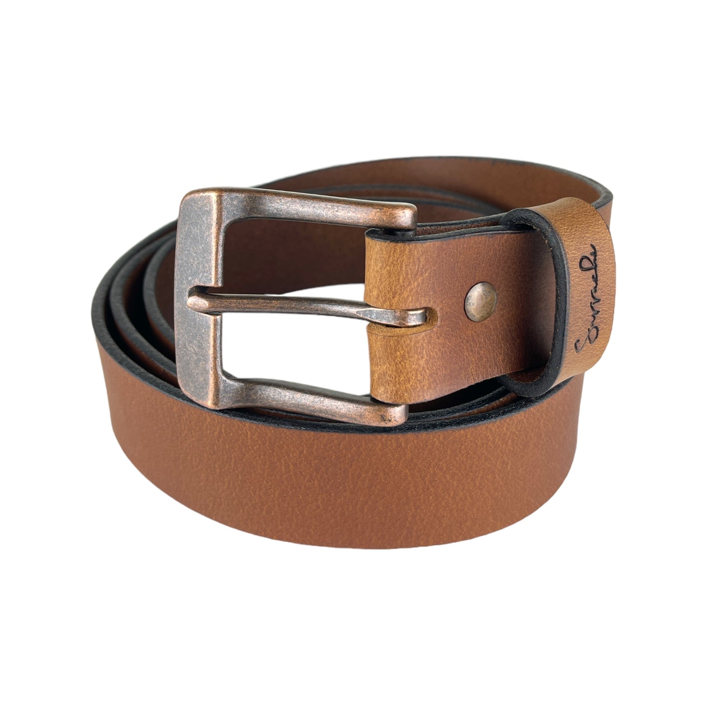 Water Buffalo Leather Belt in Golden Brown