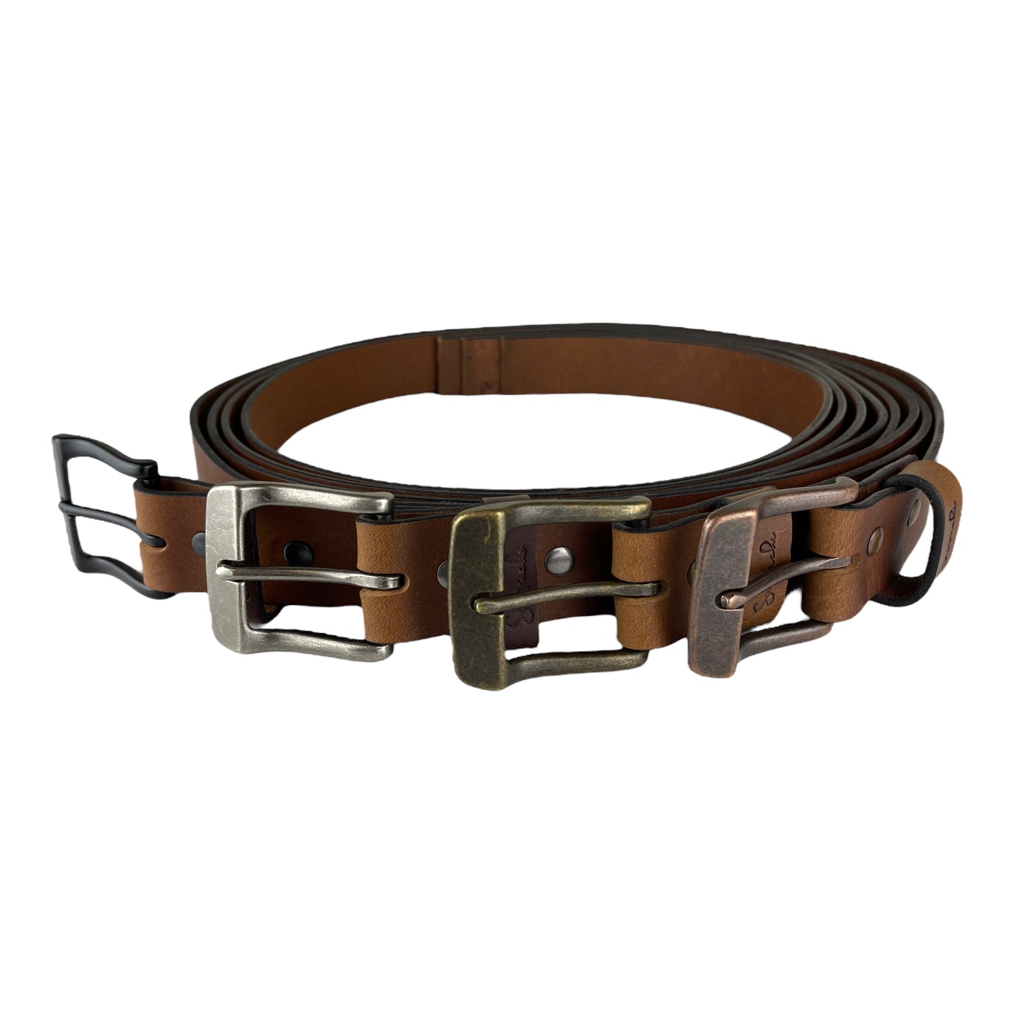 Water Buffalo Leather Belt in Golden Brown