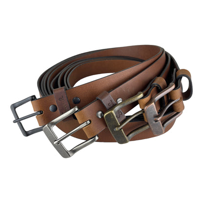 Water Buffalo Leather Belt in Golden Brown