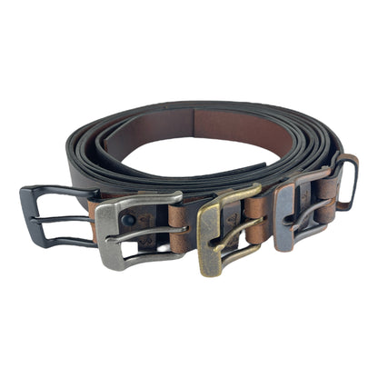 Water Buffalo Leather Belt in Saddle Brown