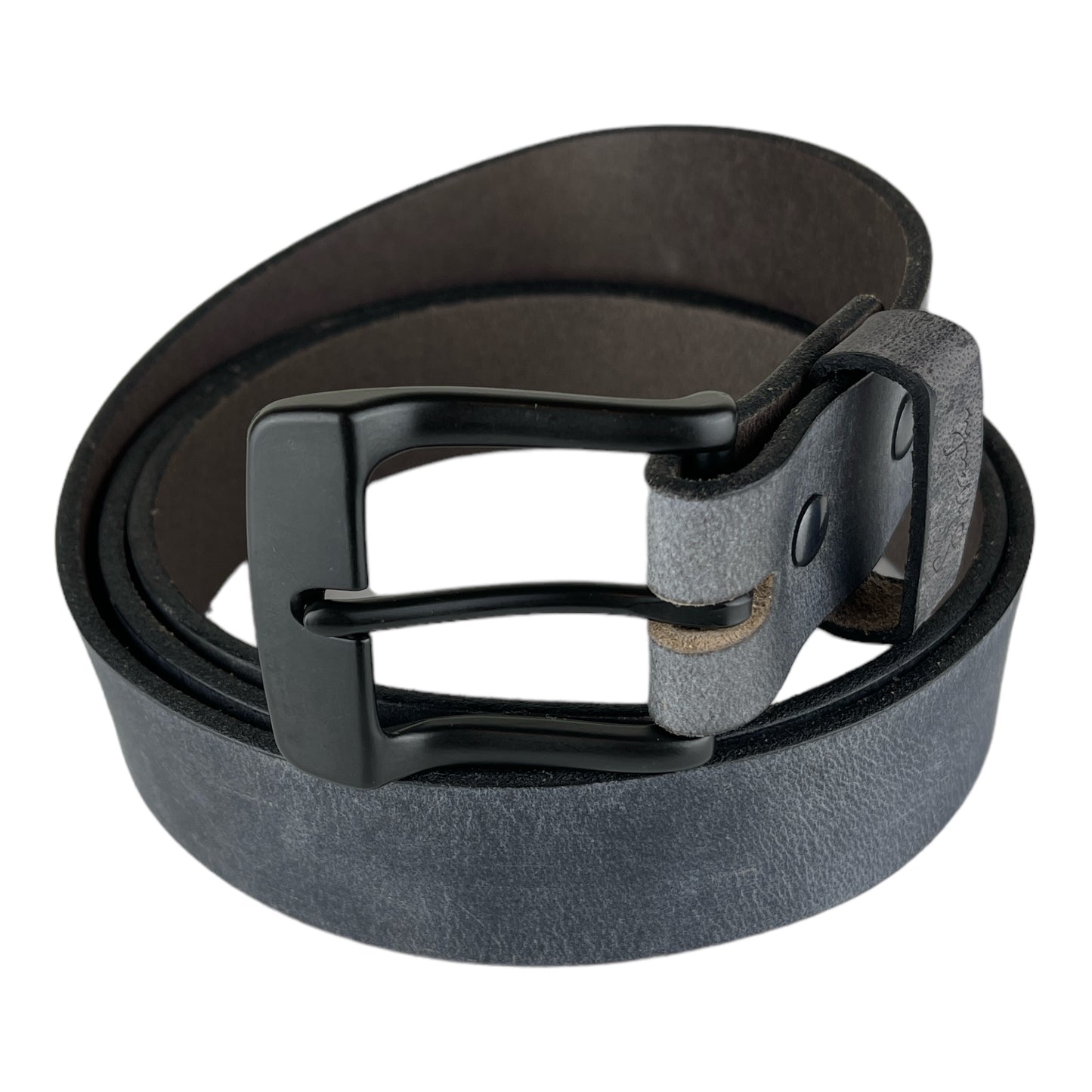 Water Buffalo Leather Belt in Slate